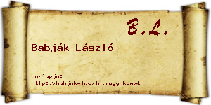Babják László névjegykártya