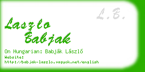laszlo babjak business card