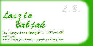 laszlo babjak business card